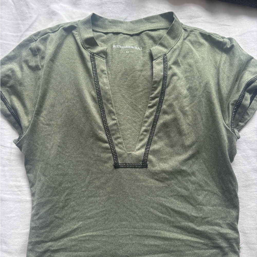 WeWoreWhat Sage Green Short Sleeve Top